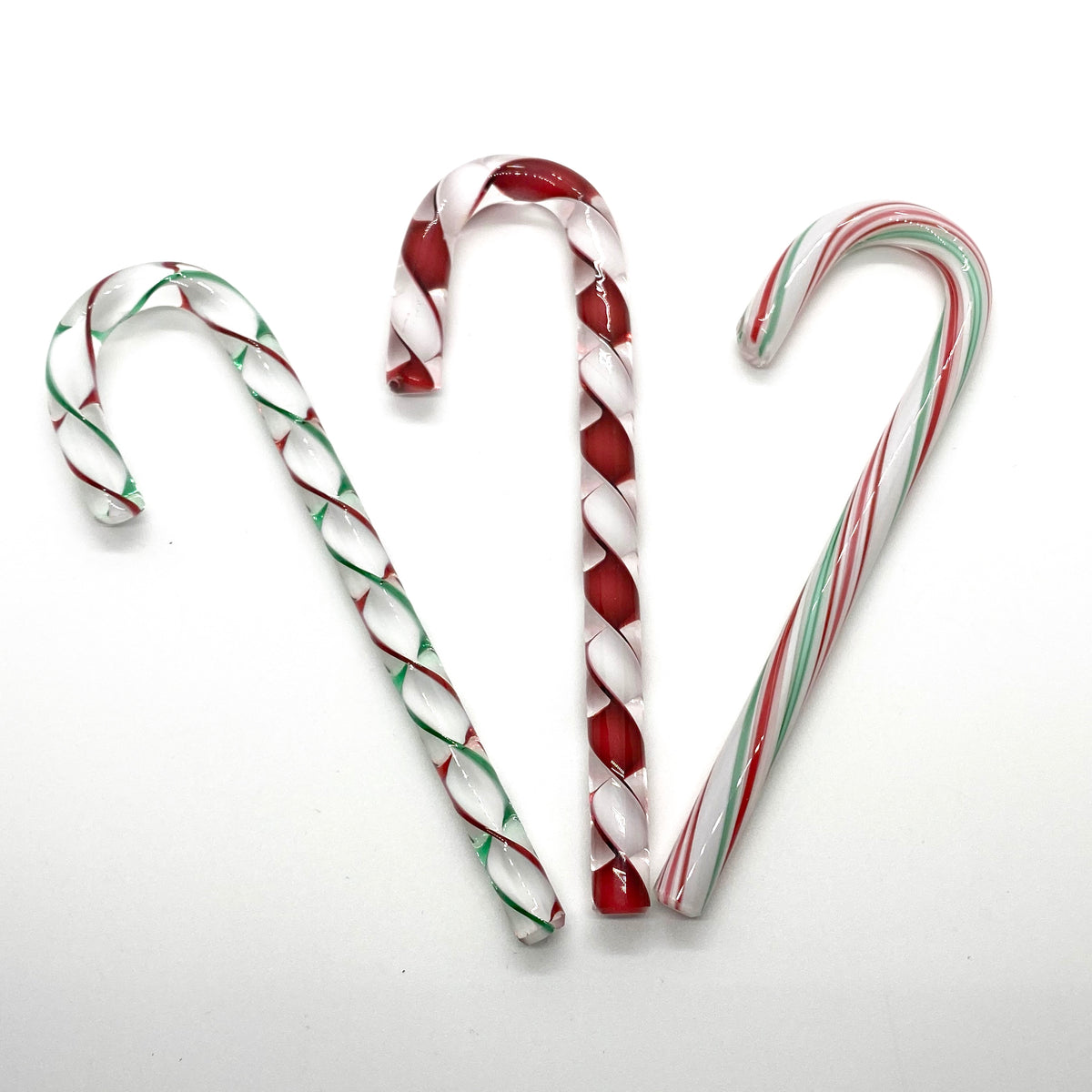 blown glass candy cane, 7.5”