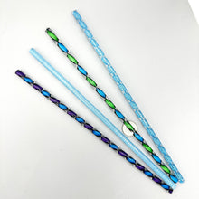 Load image into Gallery viewer, Twisted Zanfirico, Latticino, Ribbon & Veil Glass Canes Set - 4 Pack (9 inch, COE 96)