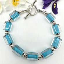 Load image into Gallery viewer, Handblown Cane Glass Bead and .925 Sterling Silver Bracelets