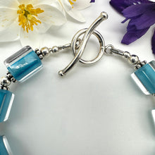 Load image into Gallery viewer, Handblown Cane Glass Bead and .925 Sterling Silver Bracelets