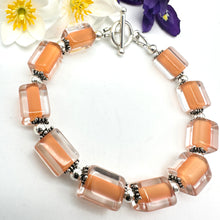 Load image into Gallery viewer, Handblown Cane Glass Bead and .925 Sterling Silver Bracelets