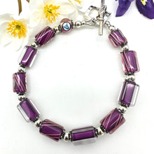 Load image into Gallery viewer, Handblown Cane Glass Bead and .925 Sterling Silver Bracelets