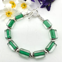 Load image into Gallery viewer, Handblown Cane Glass Bead and .925 Sterling Silver Bracelets