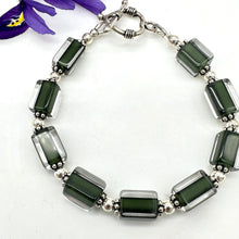 Load image into Gallery viewer, Handblown Cane Glass Bead and .925 Sterling Silver Bracelets