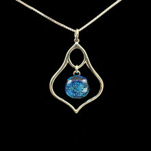 Load image into Gallery viewer, Blown Glass Stardust Sterling Pendant Necklaces with Sterling Silver Chain - SHIELD