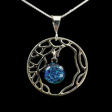 Load image into Gallery viewer, Blown Glass Stardust Sterling Pendant Necklaces with Sterling Silver Chain - TREE OF LIFE