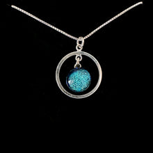 Load image into Gallery viewer, Glass Stardust Sterling Pendant Necklaces with Sterling Silver Chain - SMALL CIRCLE