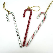 Load image into Gallery viewer, Large Handmade Art Glass Candy Cane – 6 Inches, Classic Christmas Mix