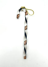 Load image into Gallery viewer, Large Handblown Filigree Art Glass Candy Cane – Approx. 6 Inches, Classic Black and Gold Collection