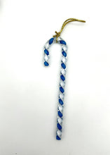 Load image into Gallery viewer, Large Handblown Filigree Art Glass Candy Cane – Approx. 6 Inches, Classic Blues Collection