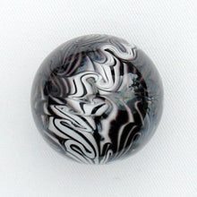 Load image into Gallery viewer, Handblown Glass Small Damascus Marbles - BLACK/WHITE