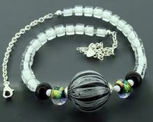 Load image into Gallery viewer, Designer Line: Single Hollow Filigree Bead Necklaces - BLK & WHT