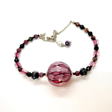 Load image into Gallery viewer, Designer Line: Single Hollow Filigree Bead Necklaces - PINK & BLACK