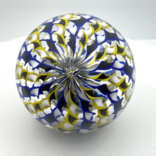 Load image into Gallery viewer, Ribbon Mirage Glass Marbles - BLACK/WHITE/YELLOW/BLUE