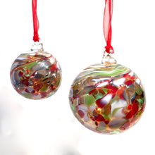 Load image into Gallery viewer, Blown Swirled Glass Christmas Balls, Medium & Small Size