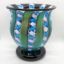 Load image into Gallery viewer, Blown Glass Green Ribbon Stardust Bowl