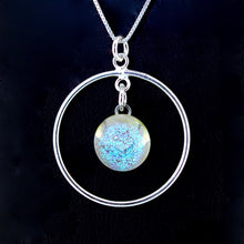 Load image into Gallery viewer, Blown Glass Stardust Sterling Pendant Necklaces with Sterling Silver Chain - MEDIUM CIRCLE
