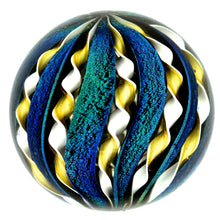 Load image into Gallery viewer, Stardust Crown Artglass Marbles - GOLD/WHITE/BLUE GREEN