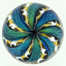 Load image into Gallery viewer, Stardust Crown Artglass Marbles - GOLD/WHITE/BLUE GREEN