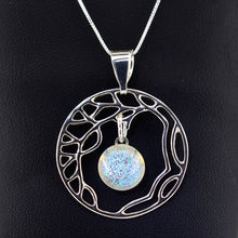 Load image into Gallery viewer, Blown Glass Stardust Sterling Pendant Necklaces with Sterling Silver Chain - TREE OF LIFE