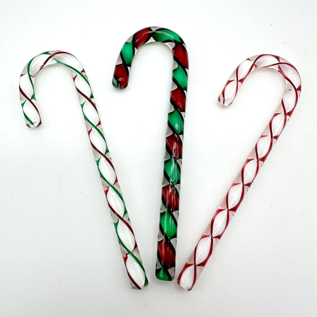 Art Glass Candy Canes Filigree/Ribbon - CHRISTMAS MIX 2