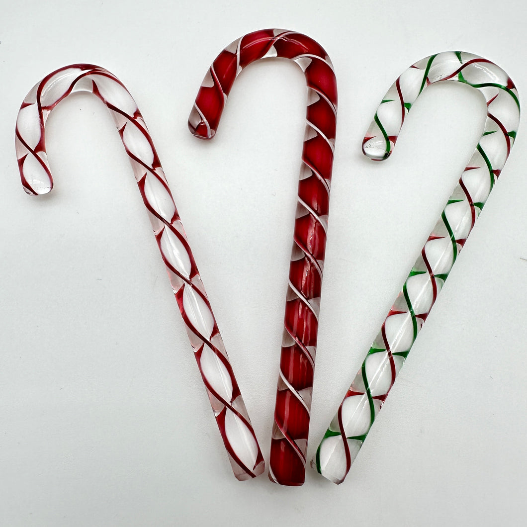 Art Glass Candy Canes Filigree/Ribbon - CHRISTMAS MIX