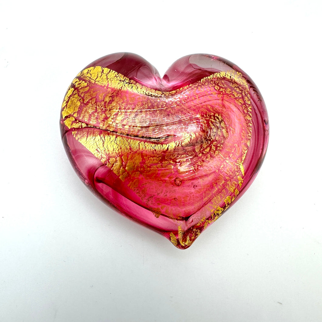 Medium Heart of Gold with 23K Italian Gold Leaf - RUBY