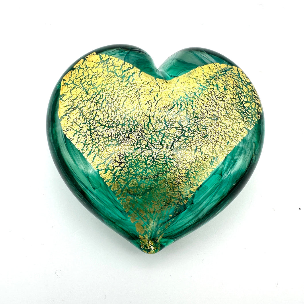 Large Hearts of Gold 23K Italian Gold Leaf - Green