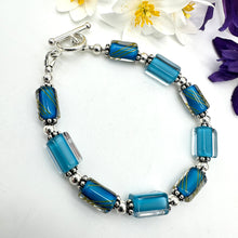 Load image into Gallery viewer, Handblown Cane Glass Bead and .925 Sterling Silver Bracelets
