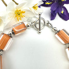 Load image into Gallery viewer, Handblown Cane Glass Bead and .925 Sterling Silver Bracelets
