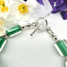 Load image into Gallery viewer, Handblown Cane Glass Bead and .925 Sterling Silver Bracelets
