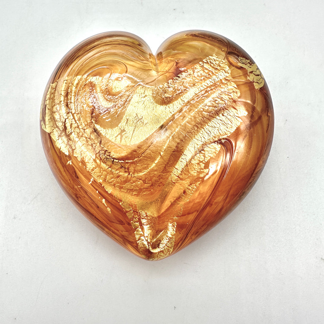 Medium Heart of Gold with 23K Italian Gold Leaf - GOLD