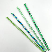 Load image into Gallery viewer, Twisted Zanfirico, Latticino, Ribbon &amp; Veil Glass Canes Set - 4 Pack (9 inch, COE 96)
