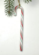 Load image into Gallery viewer, Large Handmade Art Glass Candy Cane – 6 Inches, Classic Christmas Mix
