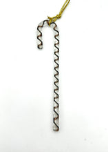 Load image into Gallery viewer, Large Handblown Filigree Art Glass Candy Cane – Approx. 6 Inches, Classic Black and Gold Collection

