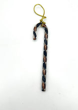 Load image into Gallery viewer, Large Handblown Filigree Art Glass Candy Cane – Approx. 6 Inches, Classic Black and Gold Collection
