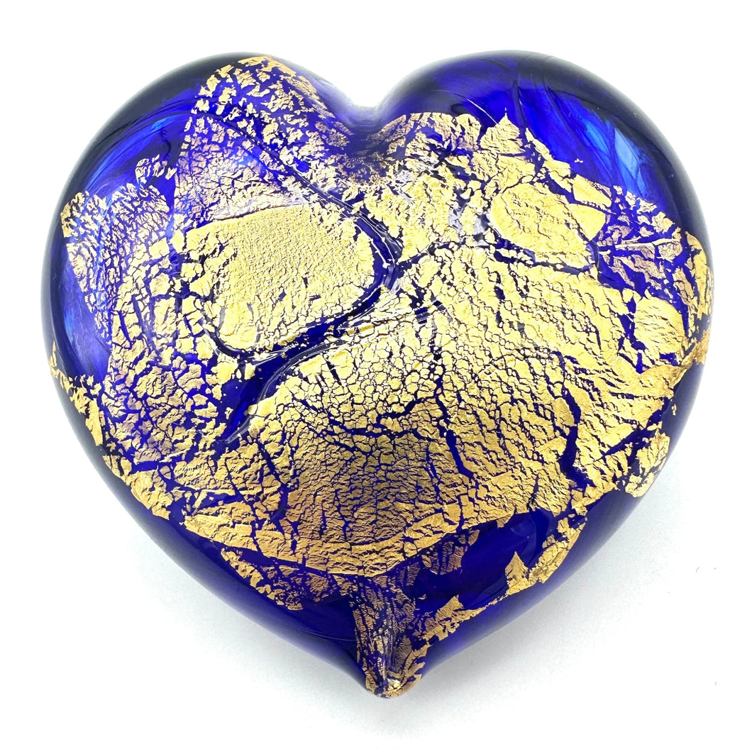 Large Hearts of Gold 23K Italian Gold Leaf - DEEP BLUE