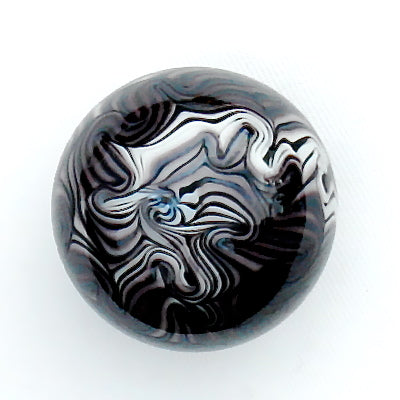 Handblown Glass Small Damascus Marbles - BLACK/WHITE