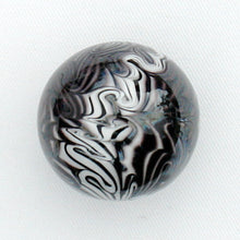 Load image into Gallery viewer, Handblown Glass Small Damascus Marbles - BLACK/WHITE
