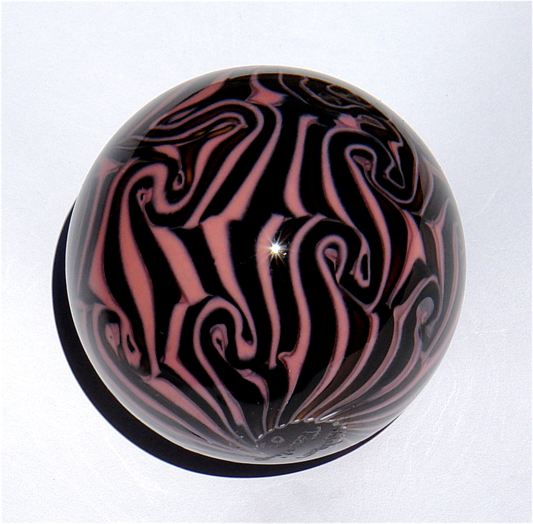 Handblown Glass Small Damascus Marbles - MUSHROOM/BROWN