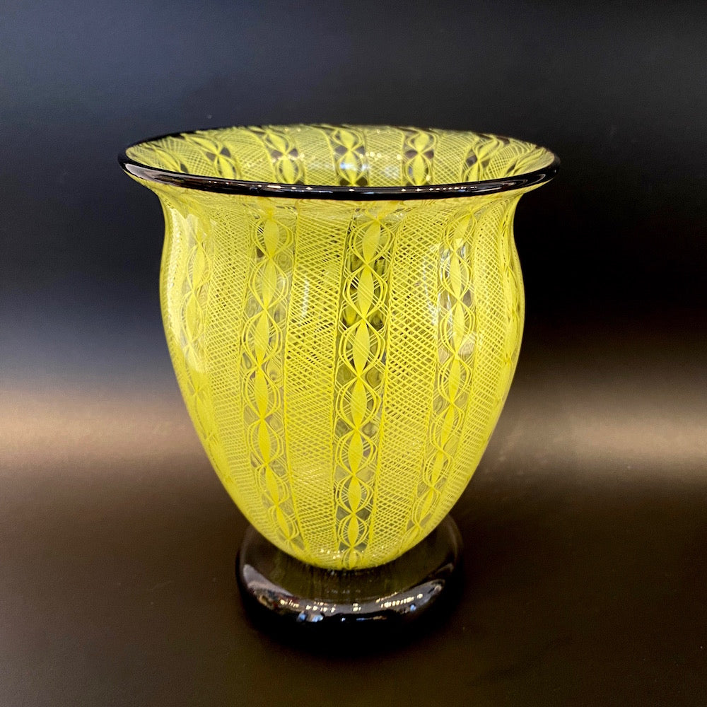 Full Filigree Glass Vase Handblown