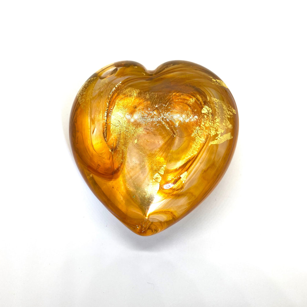 Medium Heart of Gold with 23K Italian Gold Leaf - GOLD