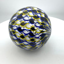 Load image into Gallery viewer, Ribbon Mirage Glass Marbles - BLACK/WHITE/YELLOW/BLUE

