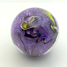 Load image into Gallery viewer, Hand Blown Mutant Brain Glass Marbles - PURPLE/BLACK/LIME YELLOW
