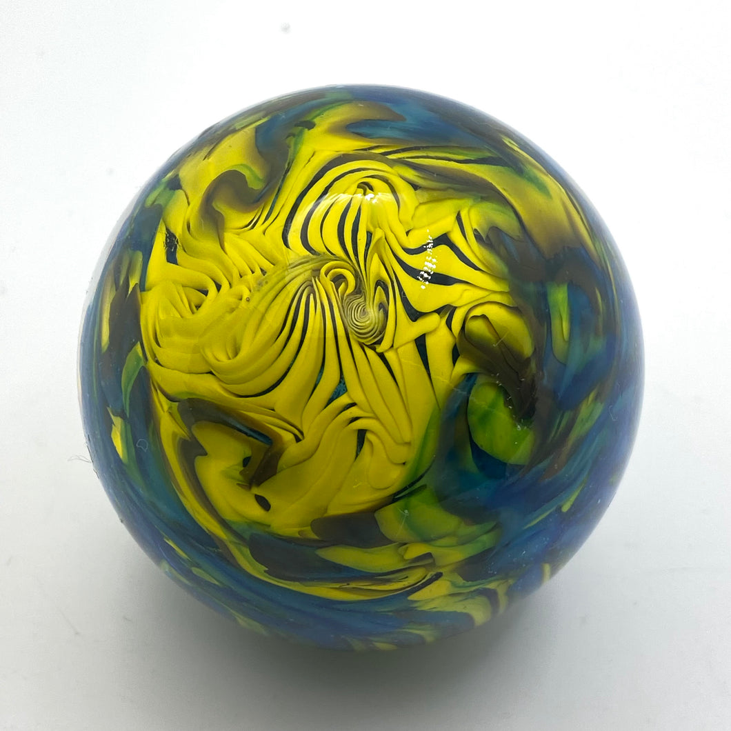 Large Damascus Marbles King Tut Style - Yellow/Blue/Gray