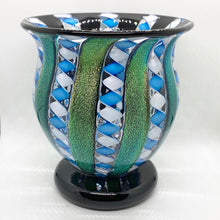 Load image into Gallery viewer, Blown Glass Green Ribbon Stardust Bowl
