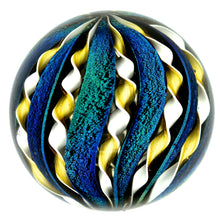 Load image into Gallery viewer, Stardust Crown Artglass Marbles - GOLD/WHITE/BLUE GREEN
